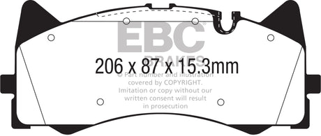 Plaquettes de frein avant EBC 2015+ Mercedes-Benz C63 Amg (W205) 4.0L Twin Turbo Bluestuff