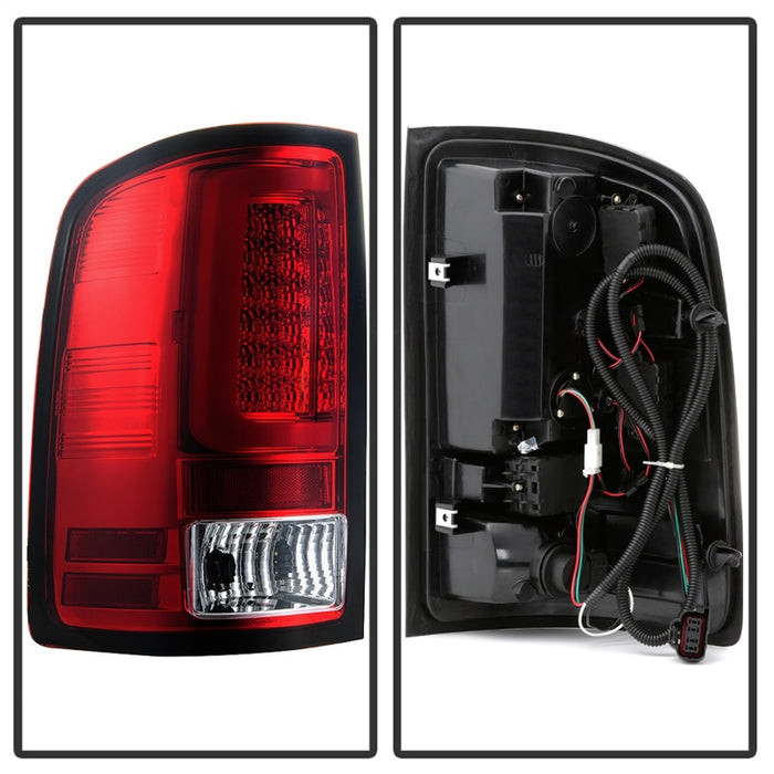 Barre lumineuse LED arrière Spyder 07-13 GMC Sierra 1500 V2 - Rouge transparent (ALT-YD-GS07V2-LBLED-RC)