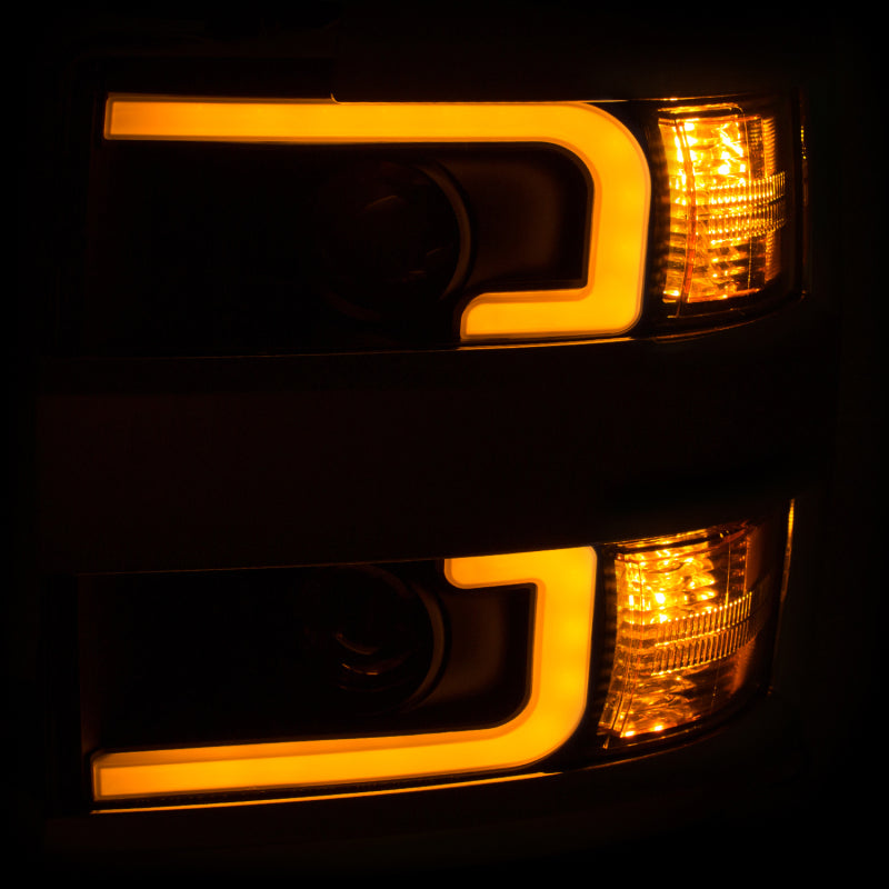 Phares de projecteur ANZO 15-17 Chevrolet Silverado 2500HD / 3500HD Noir avec bordure chromée