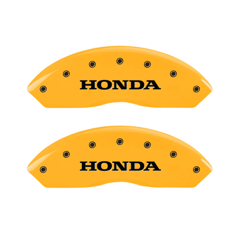 MGP 4 Caliper Covers Engraved Front & Rear Honda Yellow Finish Black Char 2004 Honda Pilot