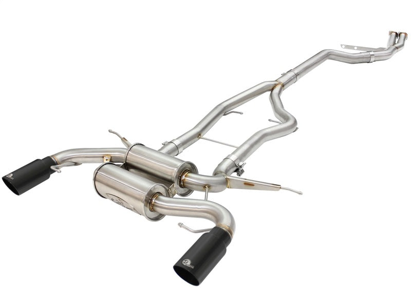 aFe MACHForce XP SS-304 Embout noir 3,0 po-2,5 po de diamètre Cat Back Exhaust 11-13 BMW 335i (E90/E92) 3,0 L