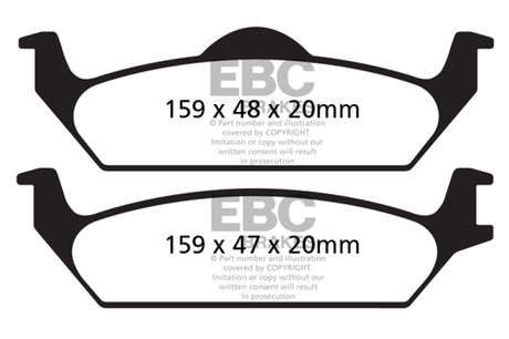 Plaquettes de frein arrière EBC 03-04 Dodge Dakota 2WD 3.9 Ultimax2