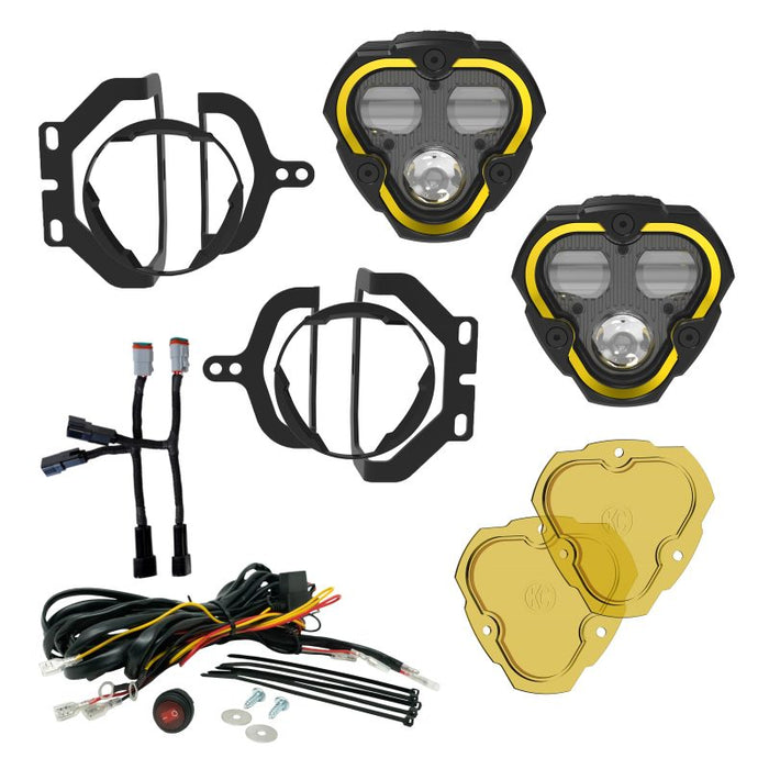 Feux antibrouillard SAE à double mode KC HiLiTES FLEX ERA 3 - Kit principal à 2 lampes pour pare-chocs sport Jeep JL/JT