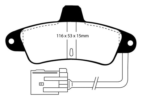 Plaquettes de frein arrière EBC Redstuff pour Ford Contour 2.0 95-00