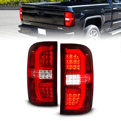 Feux arrière à LED ANZO 14-18 GMC Sierra 1500 Rouge/Clair