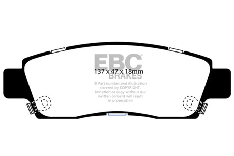 Plaquettes de frein arrière extra-robustes EBC 07+ Buick Enclave 3.6