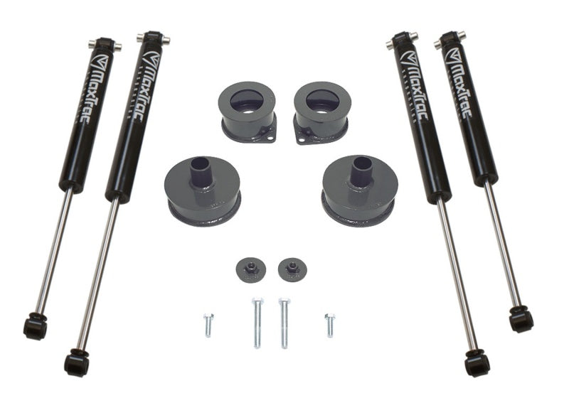 Kit d'entretoises MaxTrac 18-19 Jeep Wrangler JL 2WD/4WD 2,5 po/2 po avec amortisseurs MaxTrac