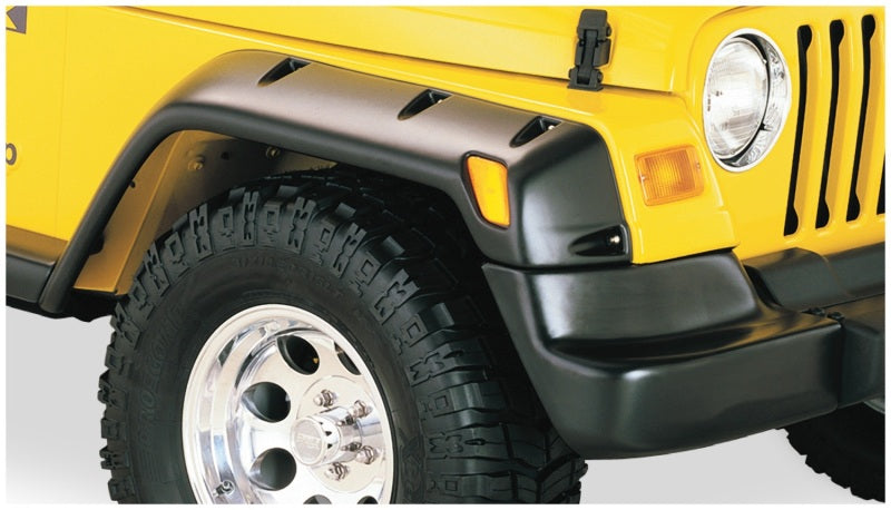 Bushwacker 97-06 Jeep TJ Fender Flares Grand Pack de conversion de poche Euro Ribicon - Noir