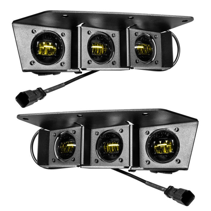 Kit de feux antibrouillard à triple LED ORACLE Lighting 21-22 pour Ford Bronco pour pare-chocs en acier - Jaune VOIR LA GARANTIE