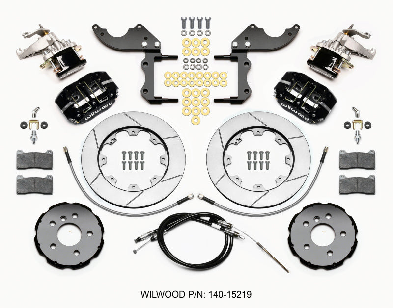 Kit arrière Wilwood Dynapro Radial4 / MC4 12.19 2014-2015 Mini Cooper avec conduites et câbles