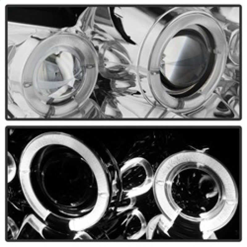 Phares de projecteur Spyder Ford Mustang 99-04 LED Halo Chrome High H1 Low H1 PRO-YD-FM99-1PC-AM-C