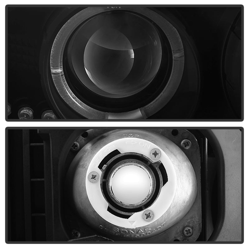 Phares de projecteur Spyder GMC Sierra 1500/2500 99-06 LED Halo LED Blk Smke PRO-YD-CDE00-HL-BSM