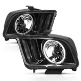 Phares en cristal ANZO 2005-2009 Ford Mustang avec halo noir (CCFL)