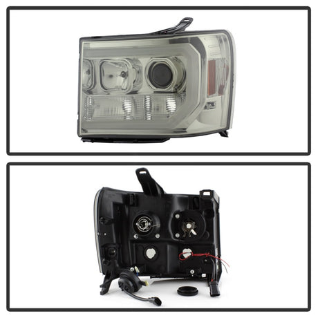 Phares de projecteur Spyder GMC Sierra 1500/2500/3500 07-13 V2 - Fumé PRO-YD-GS07V2-LBDRL-SM