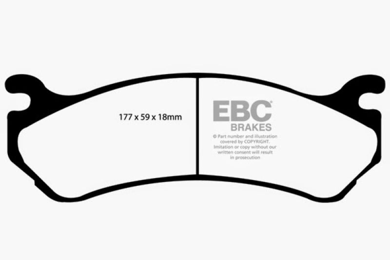 EBC 02 Cadillac Escalade 5.3 (étrier arrière Akebono) Plaquettes de frein avant Yellowstuff