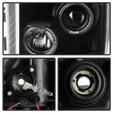 Phares de projecteur Spyder Ford Super Duty 11-16 LEDHalo DRL tout noir PRO-YD-FS11-HL-BKV2