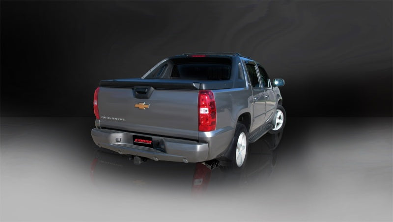 Corsa 07-08 Chevrolet Avalanche 6.0L V8 3 pouces Cat-Back simple côté avec deux embouts Pro-Series noirs de 4 pouces