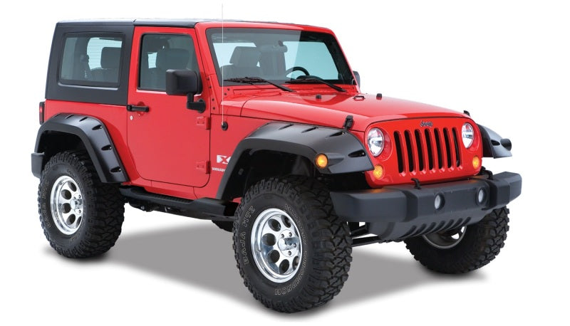 Bushwacker 07-18 Jeep Wrangler Max Pocket Style Flares 2 pièces Couverture étendue - Noir