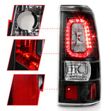 Feux arrière à LED ANZO 2003-2006 Chevy Silverado 1500 style planche noir avec lentille transparente