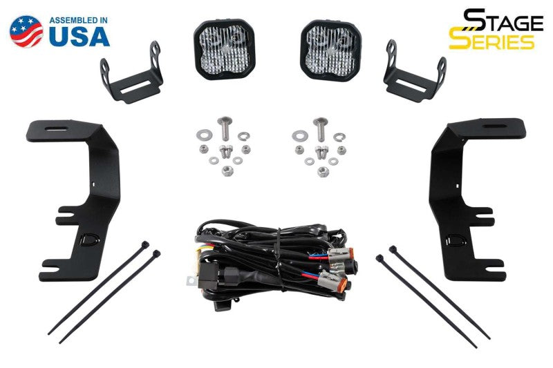 Kit de feux de fossé à LED Diode Dynamics 14-19 Silverado/Sierra SS3 - Combo Pro jaune
