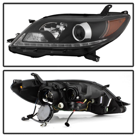 Phares de projecteur Spyder Toyota Sienna 2011-2014 - DRL LED - Noir PRO-YD-TSEN11-DRL-BK