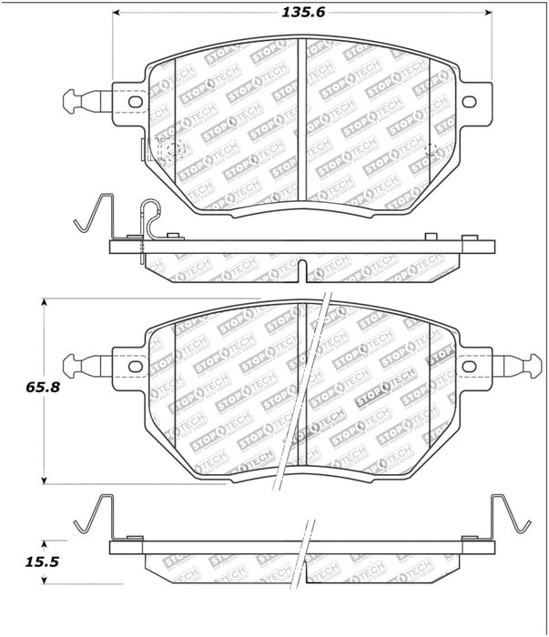 Plaquettes de frein avant StopTech Street Touring 03-11/05 Infiniti / 05-06 Nissan