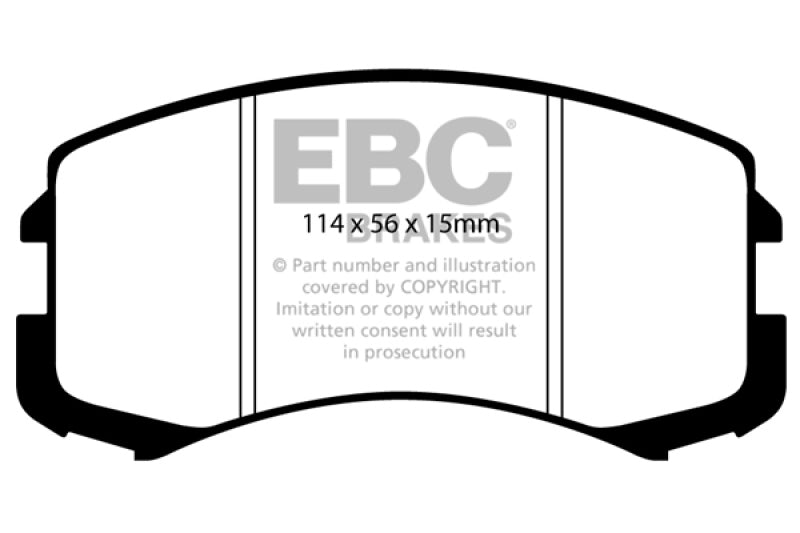Plaquettes de frein avant EBC 02-05 Mitsubishi Lancer 2.0 ES Yellowstuff