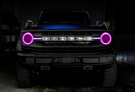 Oracle 21-22 Ford Bronco Headlight Halo Kit w/DRL Bar - Base Headlights -w/RF Cntrl