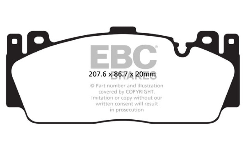 Plaquettes de frein avant EBC 12+ pour BMW M5 4.4 Twin Turbo (F10) Yellowstuff
