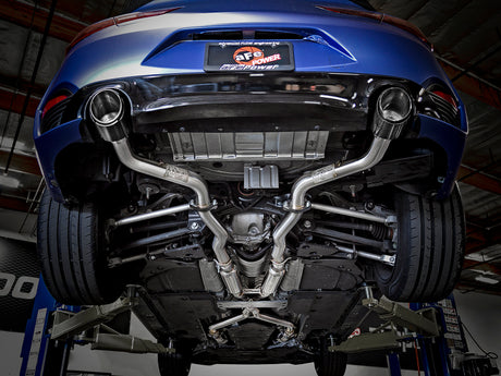 Échappement aFe POWER Takeda 2,5 pouces 304 SS CB avec embouts en fibre de carbone 17-19 Infiniti Q60 V6-3.0L (tt)