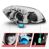 Phares de projecteur à LED ANZO 05-10 Chevrolet Cobalt / 07-10 Pontiac G5 avec boîtier noir Seq