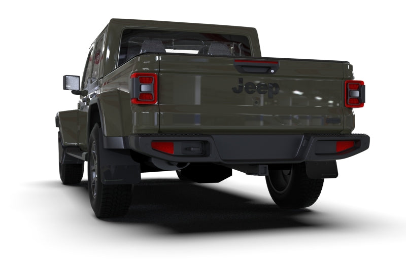 Rally Armor 19-24 Jeep JT Gladiator (Mojave/Rubicon) Black Mud Flap w/Army Green Logo