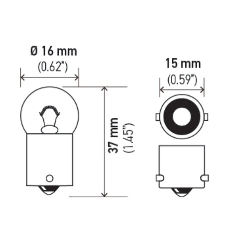 Ampoule Hella 67 12V 8W 4Cp Ba15S G6 (2)