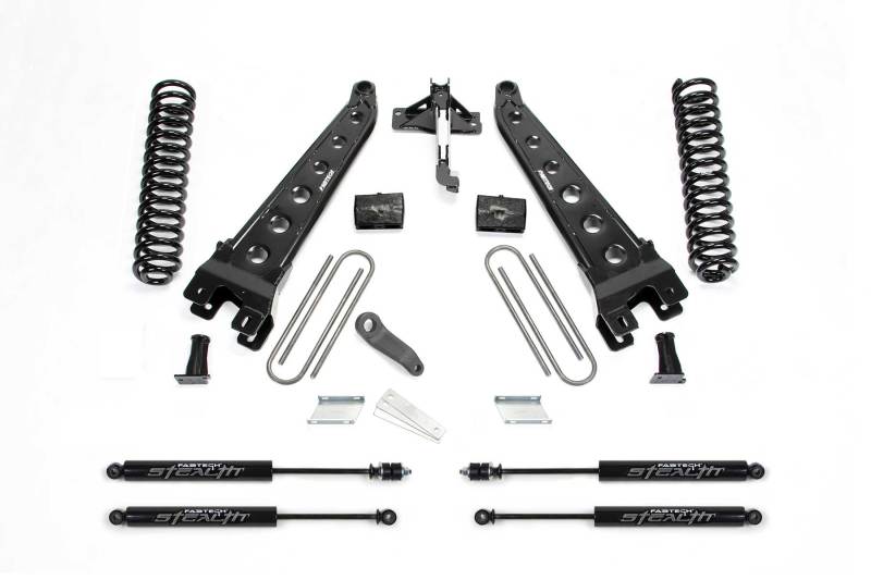 Système de bras de radiateur Fabtech 17-21 Ford F250/F350 4WD à essence 6 pouces avec bobines et Stealth