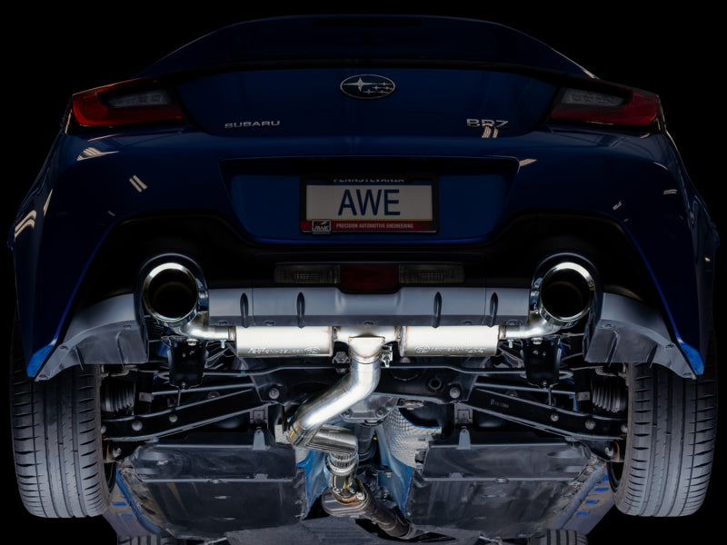 Échappement AWE Subaru BRZ/Toyota GR86/Toyota 86 Touring Edition Cat-Back - Embouts chromés argentés