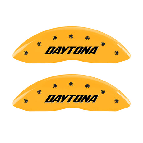Couvre-étriers MGP 4 gravés avant et arrière finition jaune Daytona noir ch