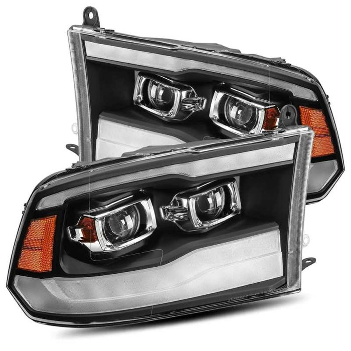 Phares à LED AlphaRex 09-18 Dodge Ram 1500HD LUXX Projecteur Plnk Style Noir avec Lumière Activée/Signal Seq/DRL