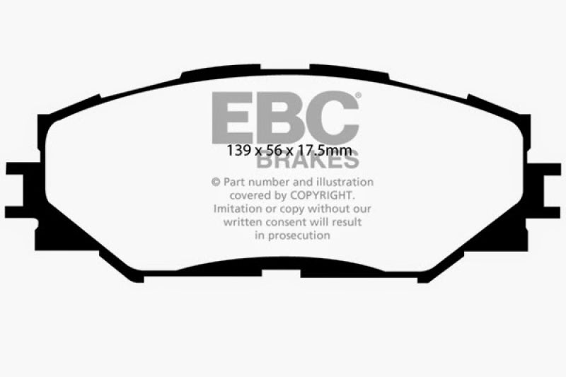 Plaquettes de frein avant EBC 06-08 Toyota RAV 4 2.4 Greenstuff