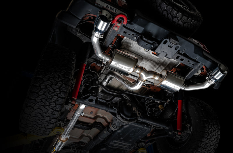 AWE Tuning 2018+ Jeep Wrangler JL/JLU Tread Edition Échappement double à essieu arrière - Embouts chromés argentés