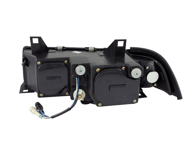 ANZO 1992-1998 BMW Série 3 E36 Phares de projecteur avec halo noir G2 1 pièce