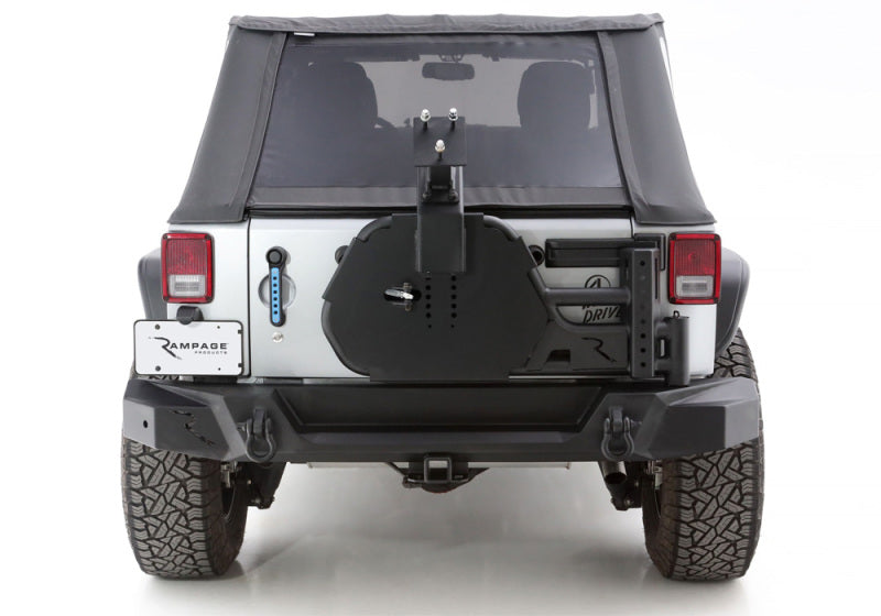 Porte-pneus Trail Guard pour Jeep Wrangler JK (y compris Unlimited) Rampage 07-18 - Noir