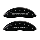 MGP 4 Caliper Covers Engraved Front Gen 4/Camaro Engraved Rear Gen 4/Z28 Black finish silver ch