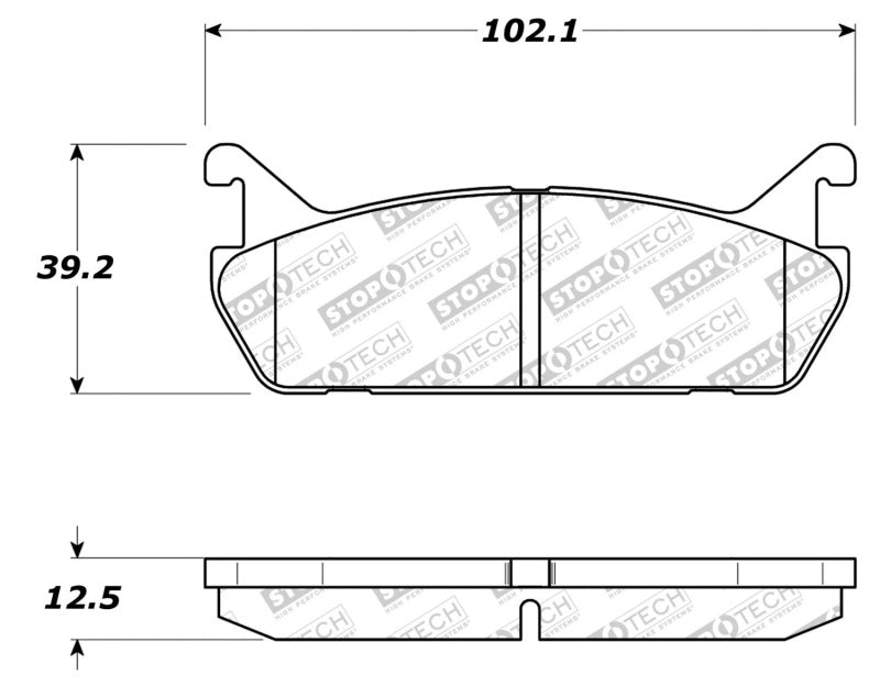 Plaquettes de frein arrière StopTech pour Ford Escort / Mercury Tracer Street Select 91-96