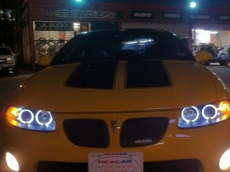 Phares de projecteur Spyder Pontiac GTO 04-06 LED Halo LED Noir Haut H1 Bas H1 PRO-YD-PGTO04-HL-BK