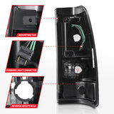 Feux arrière à LED ANZO 2003-2006 Chevy Silverado 1500 style planche noir avec lentille transparente