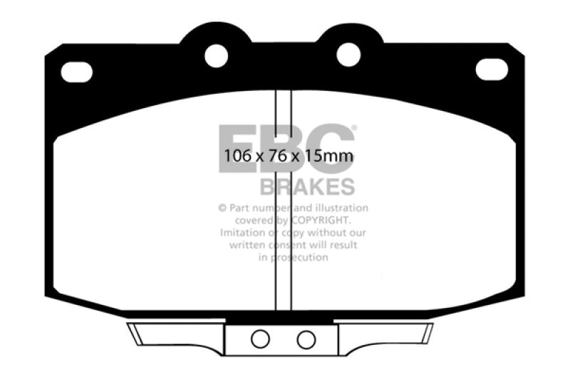 Plaquettes de frein avant Redstuff EBC 86-89 Mazda RX7 2.4 (1.3 Rotary) (disques arrière ventilés)