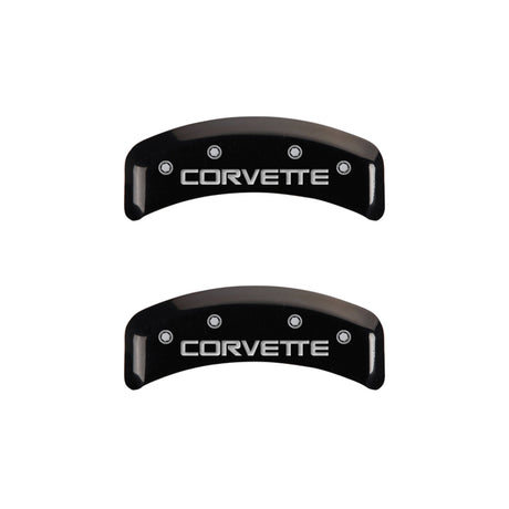 Couvre-étriers MGP 4 gravés F &amp; R C4/Corvette finition noire Silver Char 1988 Chevrolet Corvette