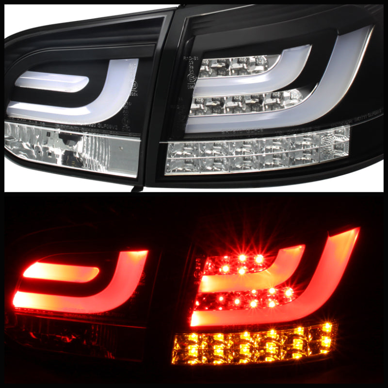Feux arrière LED Spyder Volkswagen Golf/GTI 10-13 Type G2 avec barre lumineuse Noir ALT-YD-VG10-LED-G2-BK