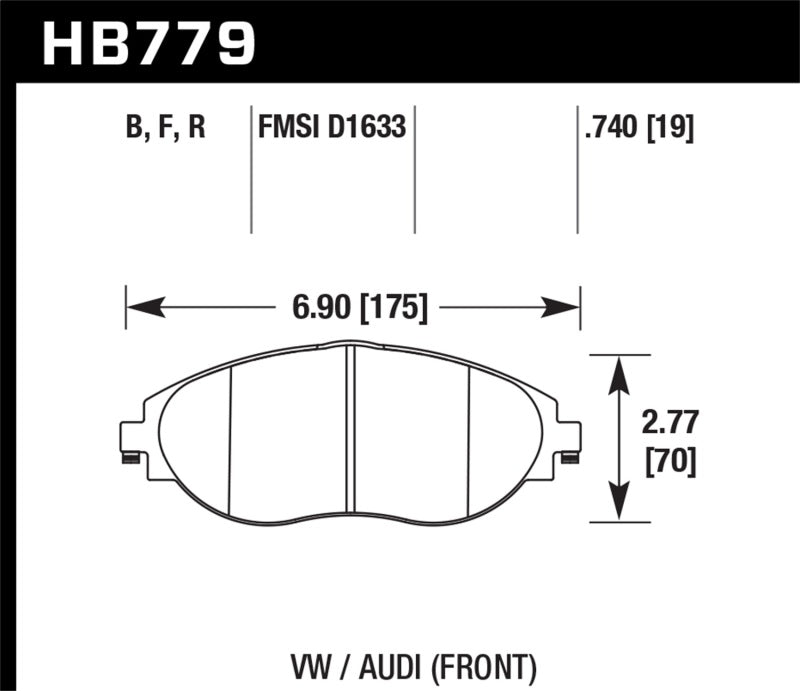 Plaquettes de frein avant Hawk 2016 Audi S3 DTC-60