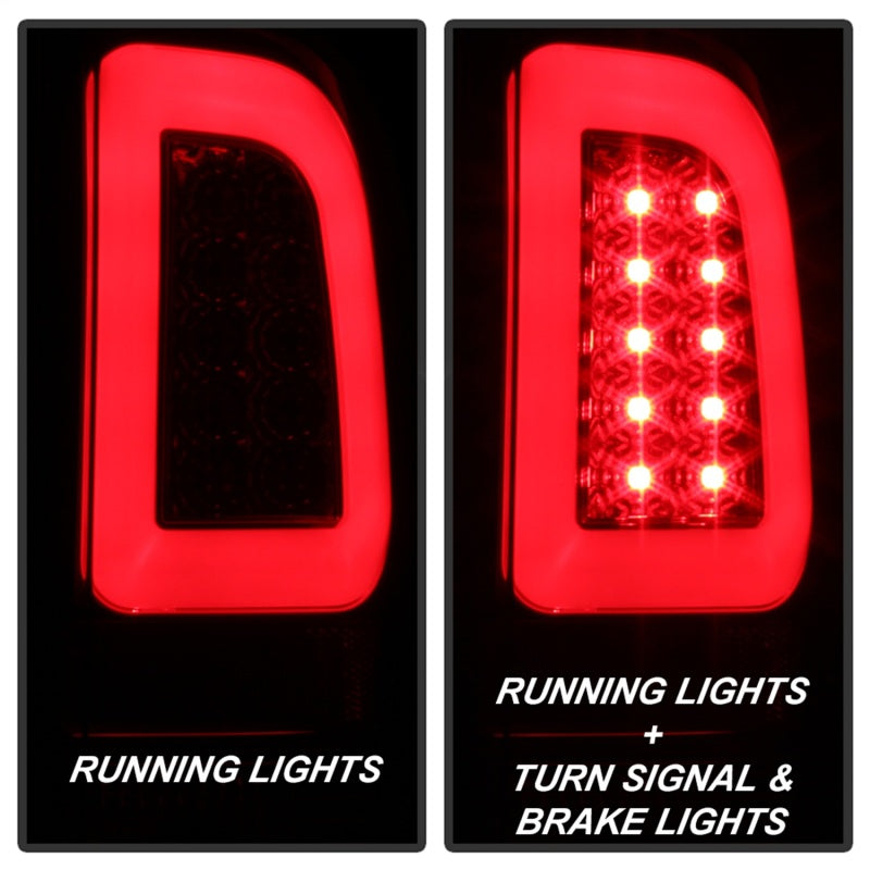 Feux arrière à LED Spyder 08-16 Ford Super Duty F-250 V3 - Rouge transparent (ALT-YD-FS07V3-LBLED-RC)
